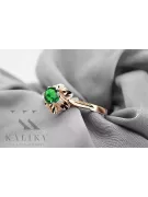 Emerald Original Vintage 14K Rose Gold Ring Bijuteria Vintage vrc004r